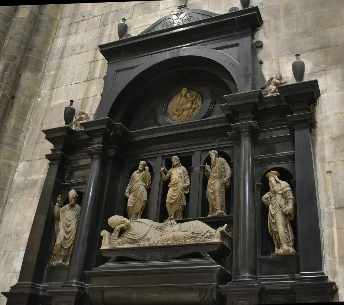 A Renaissance tomb monument inside the cathedral