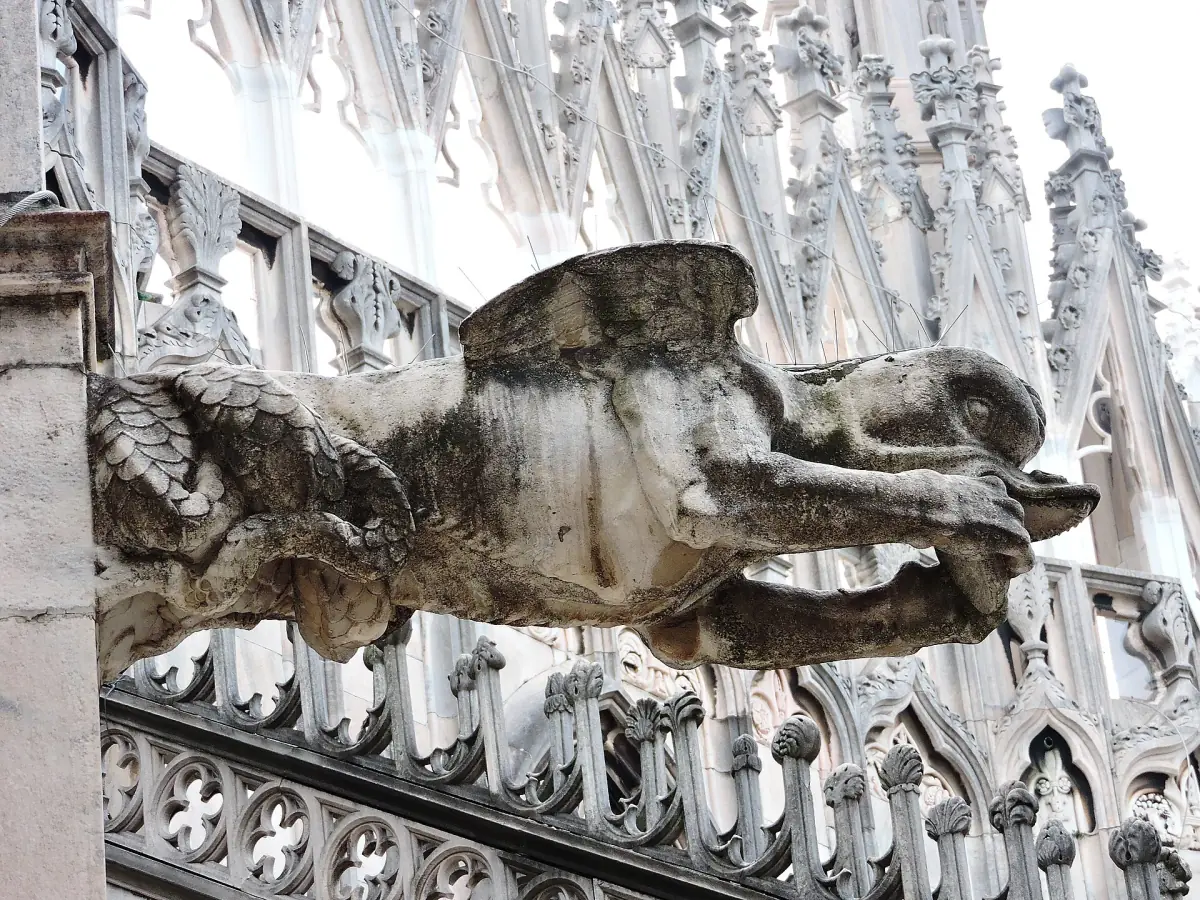 A gargoyle on the cathedral roof